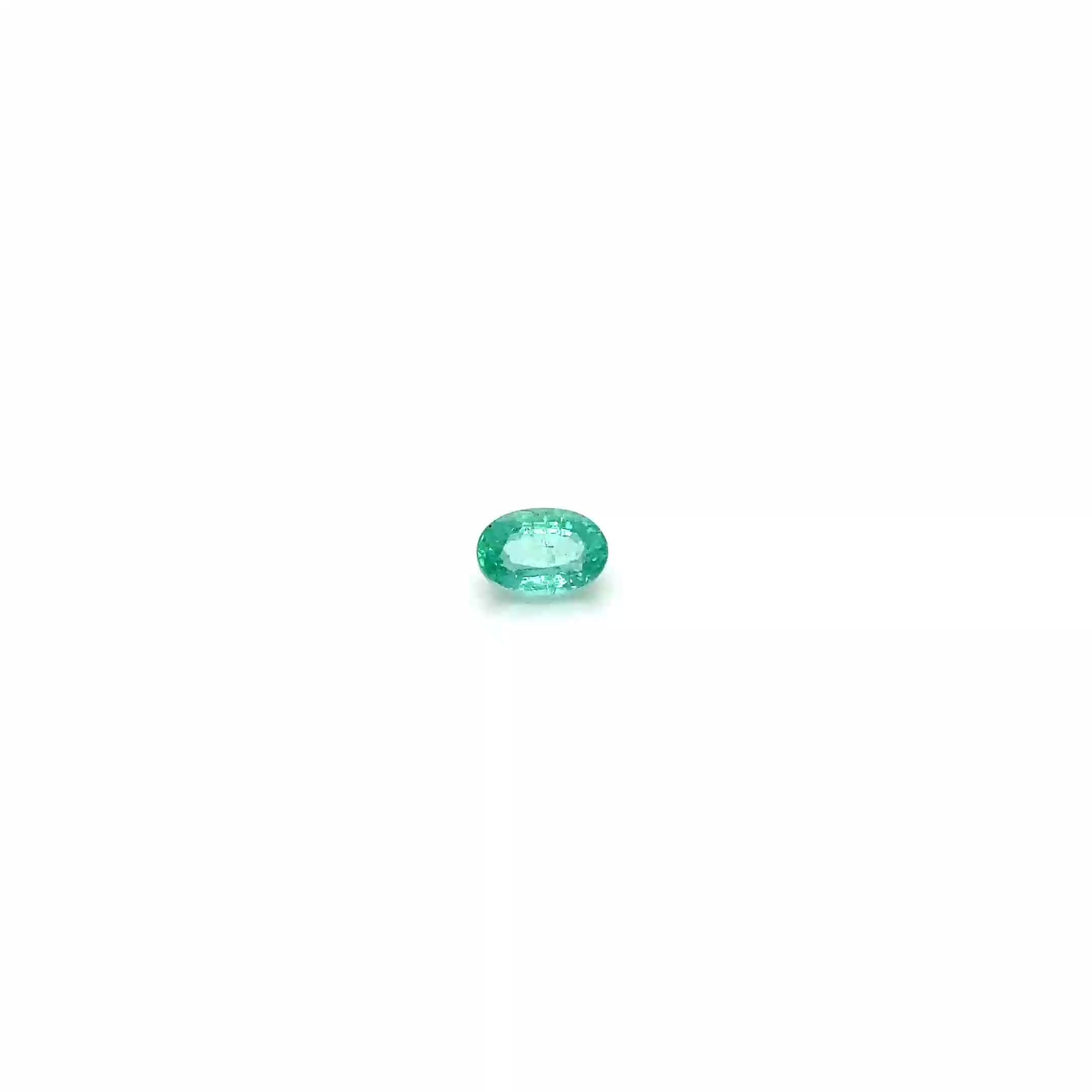 0.60 Carat Light Green Oval Emerald