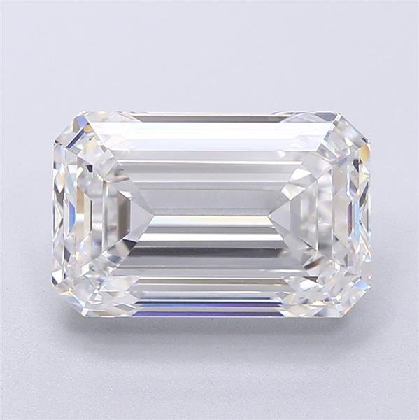 5.22ct E VVS2 Excellent Cut Emerald Lab Grown Diamond