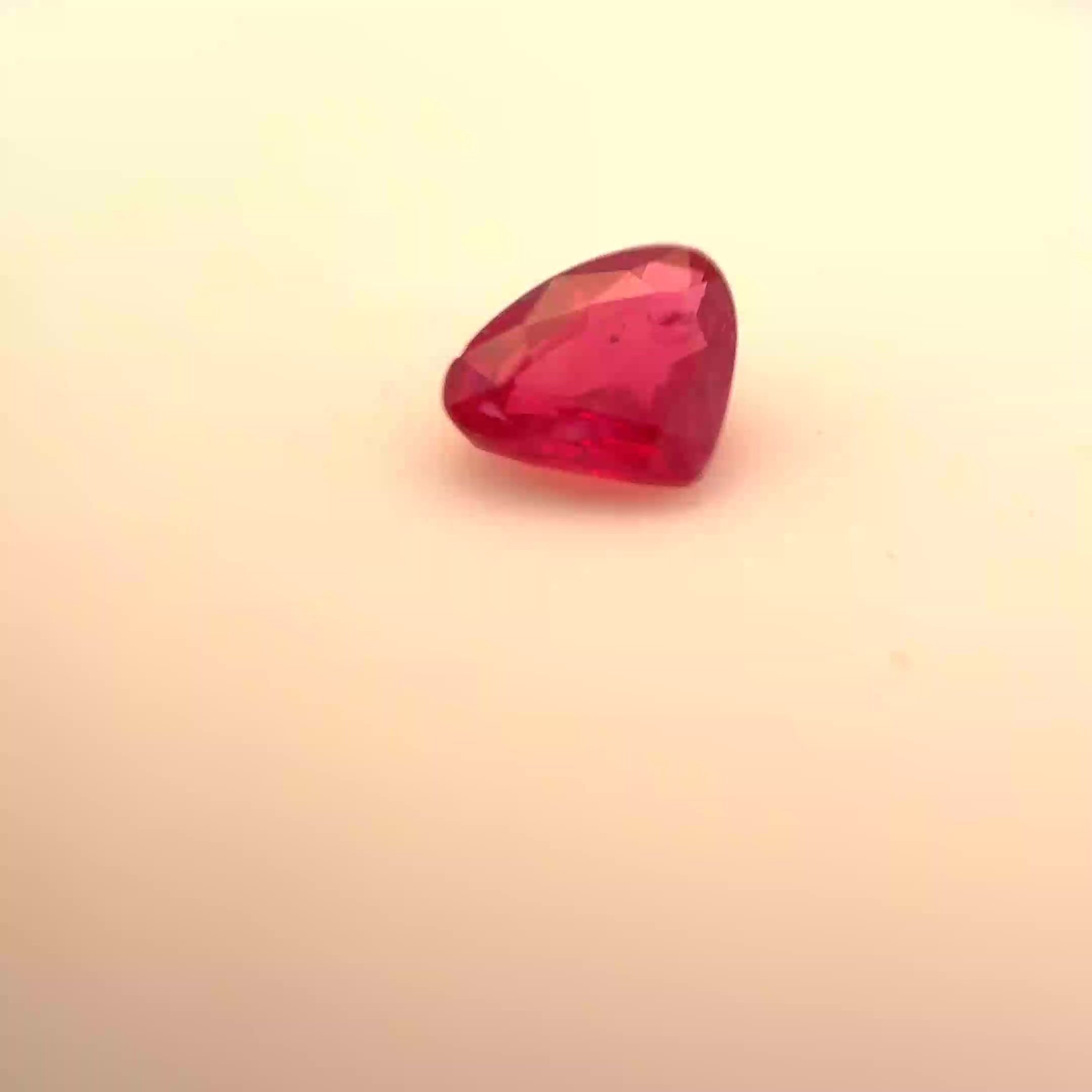 0.53 Carat Red Pear Ruby