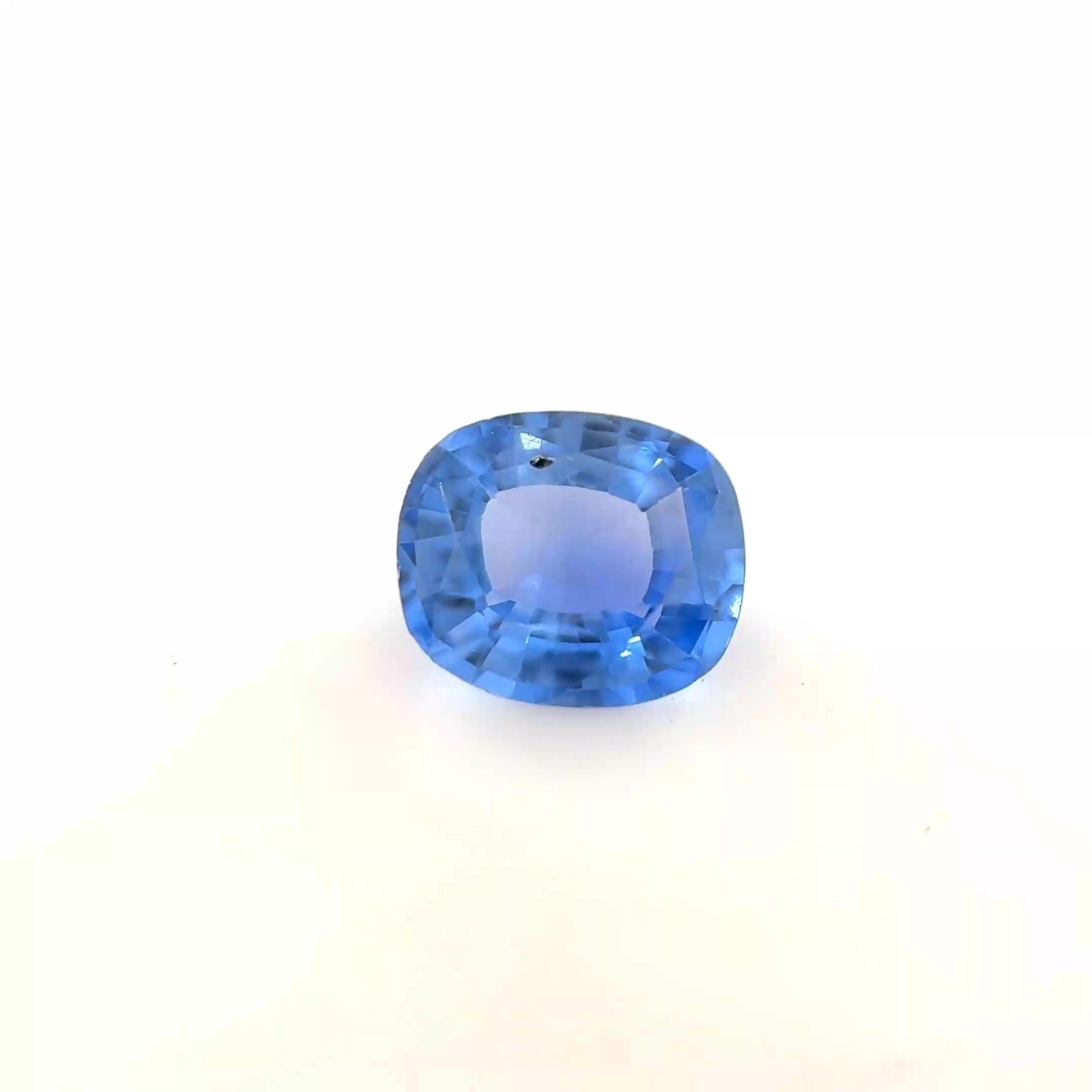 0.66 Carat Blue Cushion Sapphire