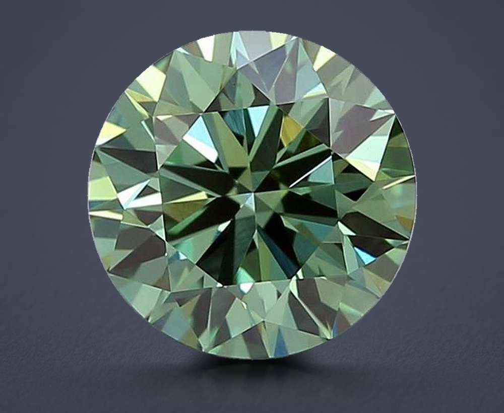 1.56 Ct. Fancy Vivid Green Round Lab Diamond