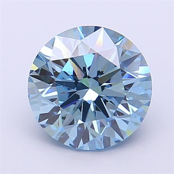 1.72 Ct. Fancy Vivid Blue Round Lab Diamond
