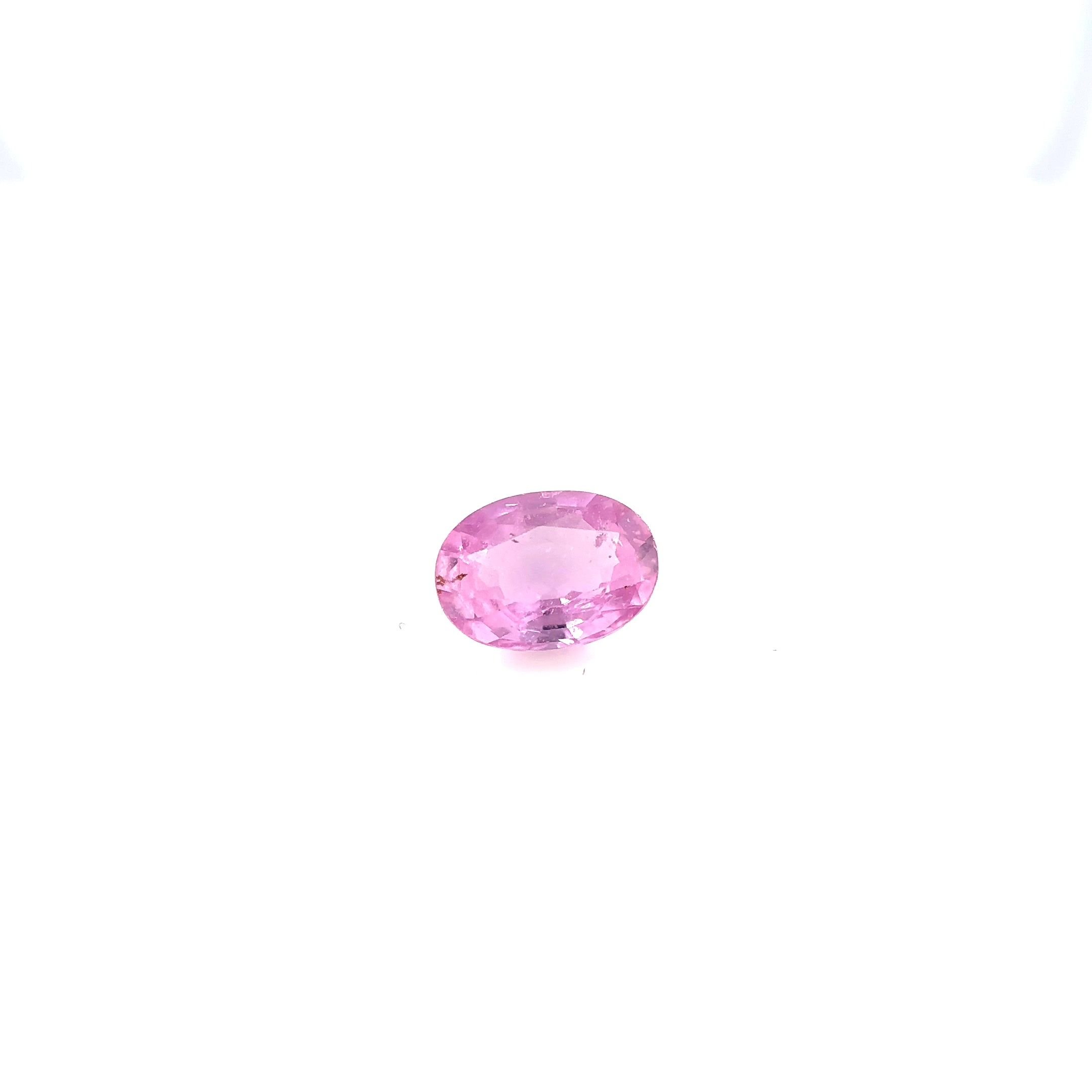 0.88 Carat Vivid Pink Oval Sapphire