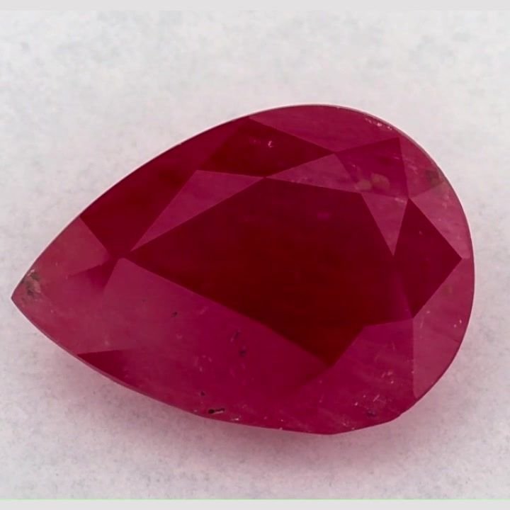 3.58 Carat Red Pear Ruby