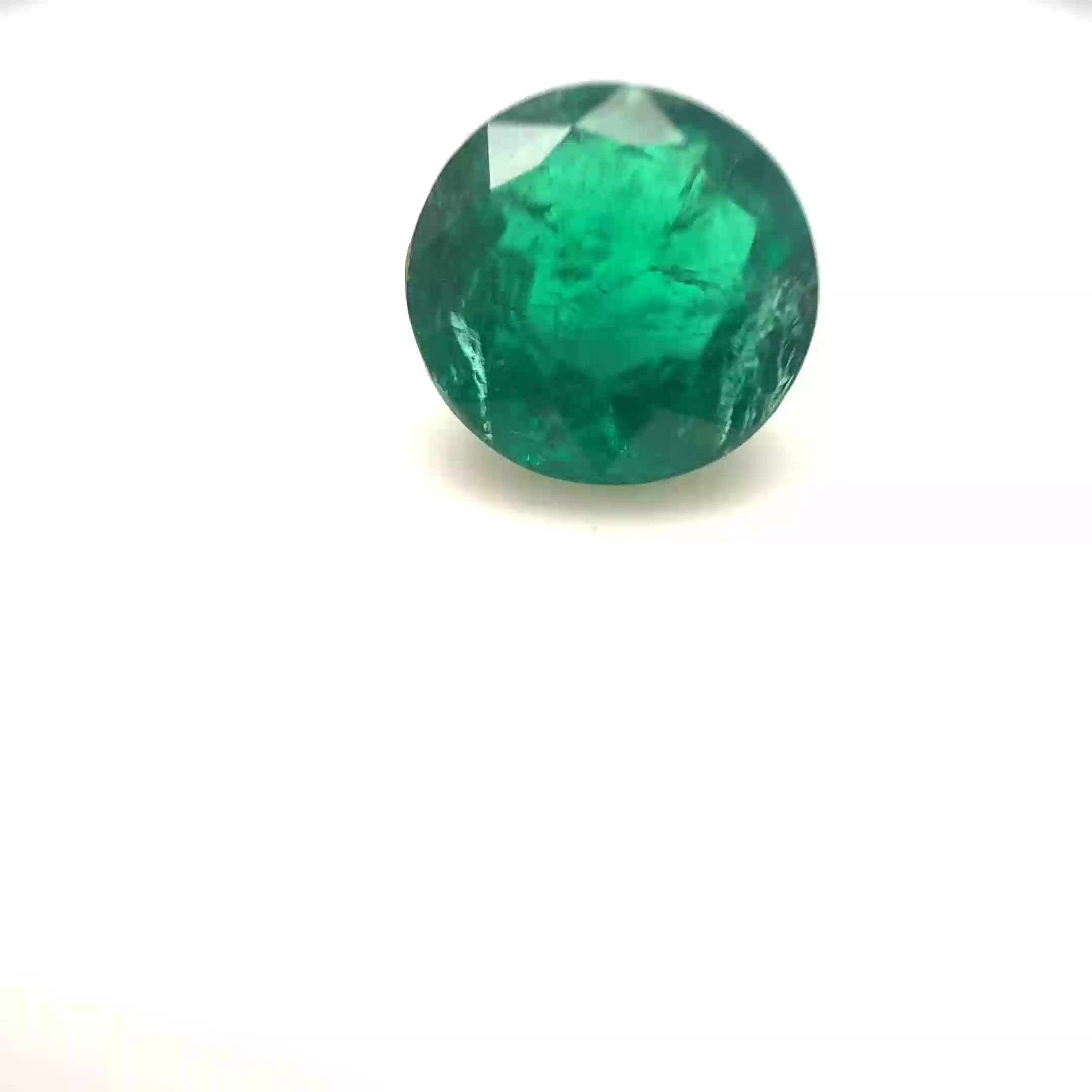 1.92 Carat Green Round Emerald