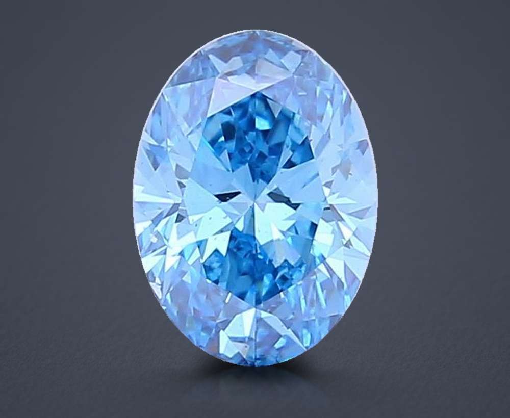1.36 Ct. Fancy Vivid Blue Oval Lab Diamond