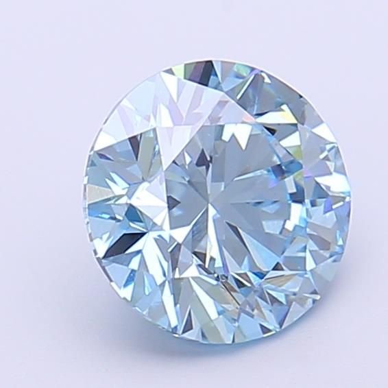 1.56 Ct. Fancy Vivid Blue Round Lab Diamond