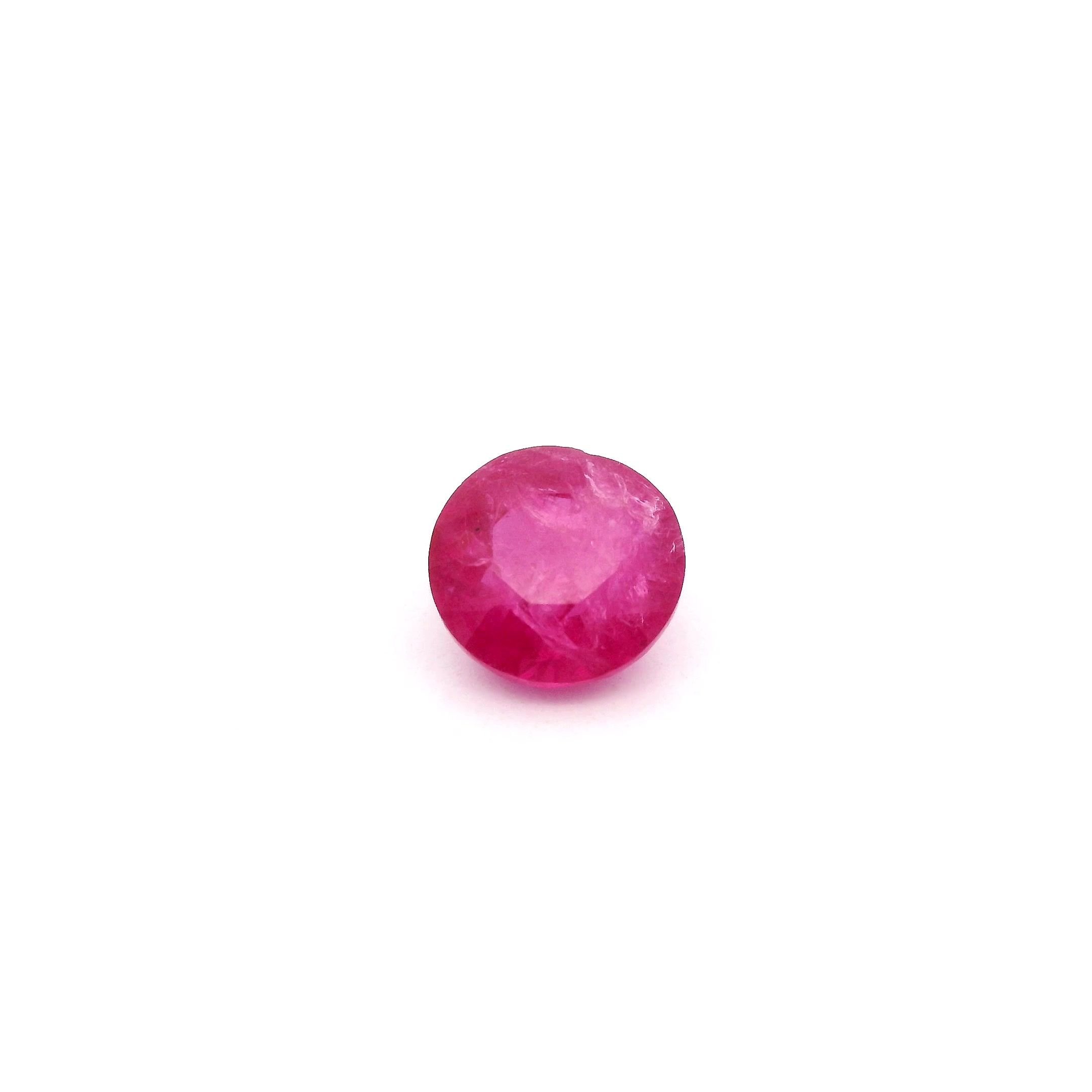 1.13 Carat Intense Red Round Ruby