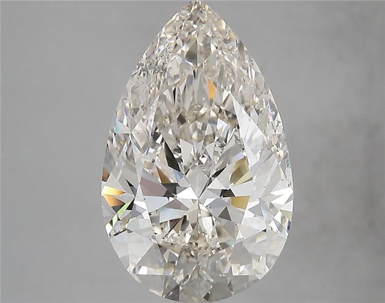 4.02ct K SI2 Rare Carat Ideal Cut Pear Diamond