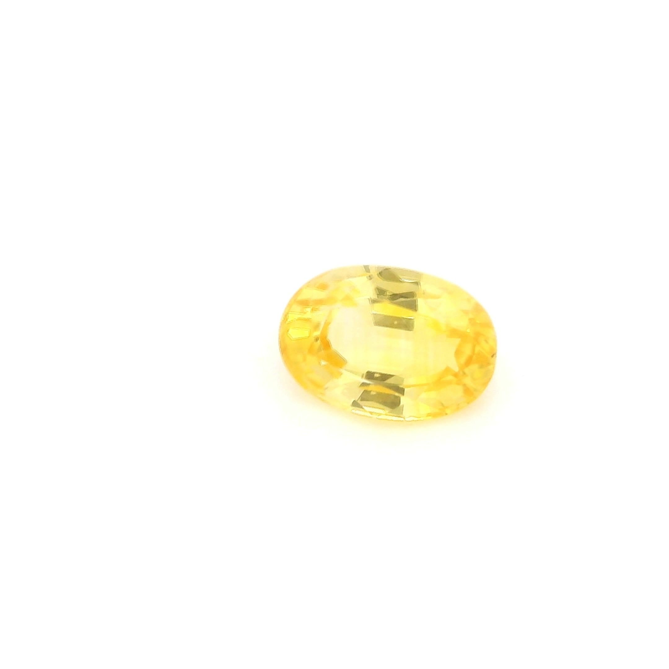 0.66 Carat Yellow Oval Sapphire