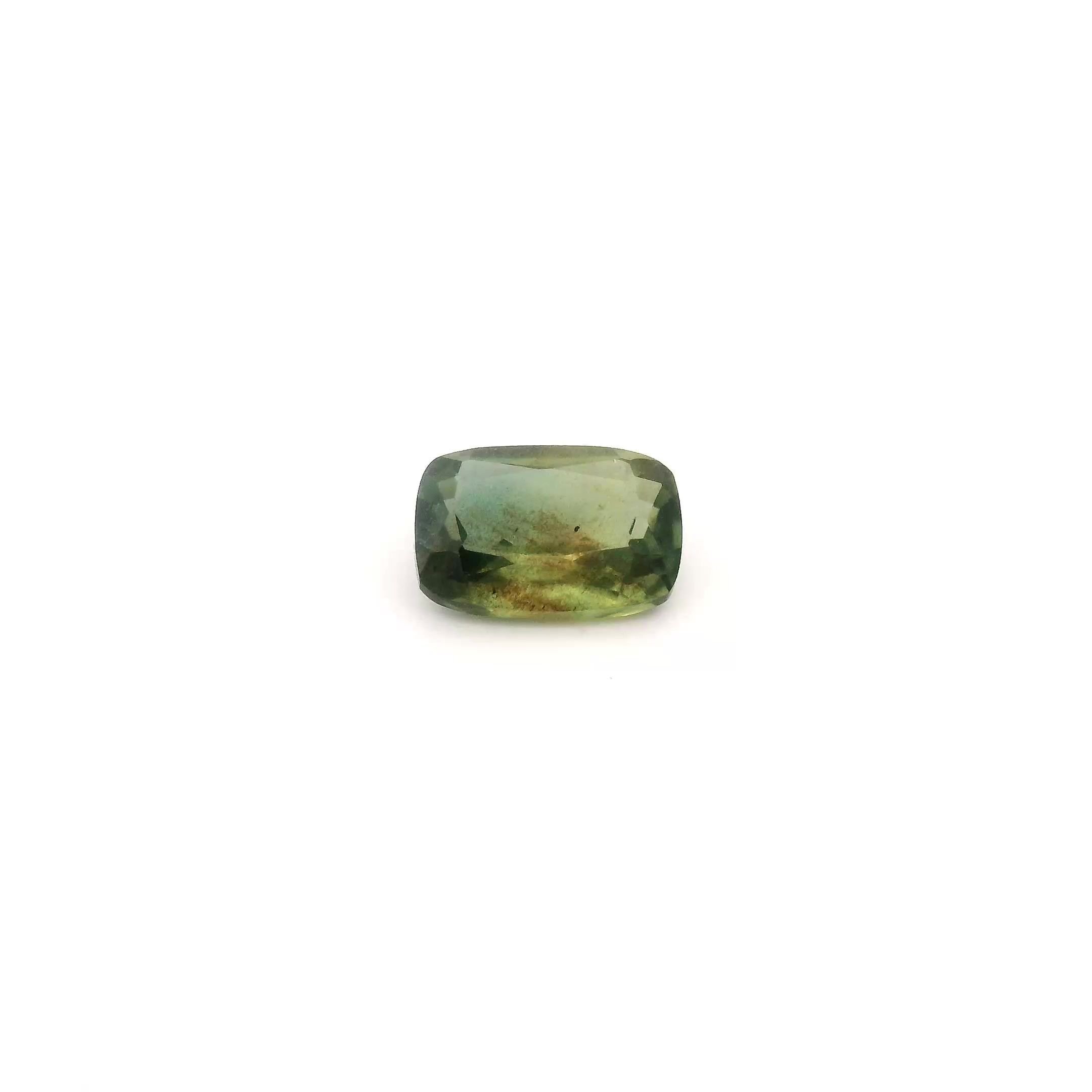 0.67 Carat Green Cushion Sapphire