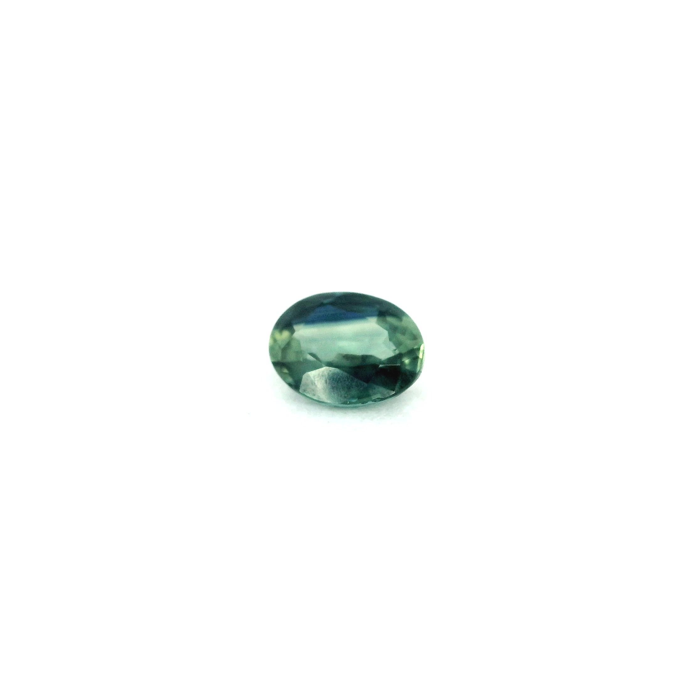 0.46 Carat Green Oval Sapphire