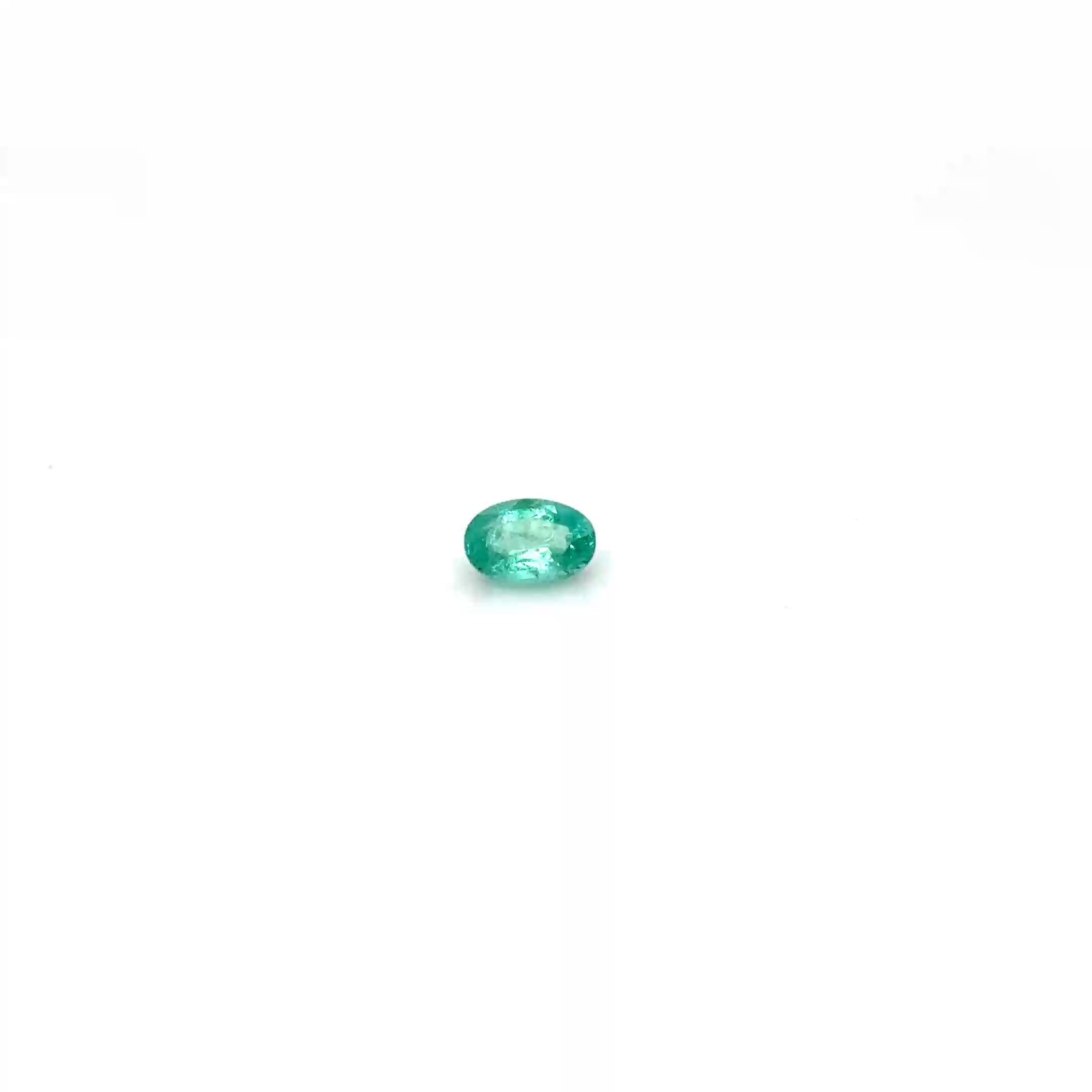 0.50 Carat Light Green Oval Emerald