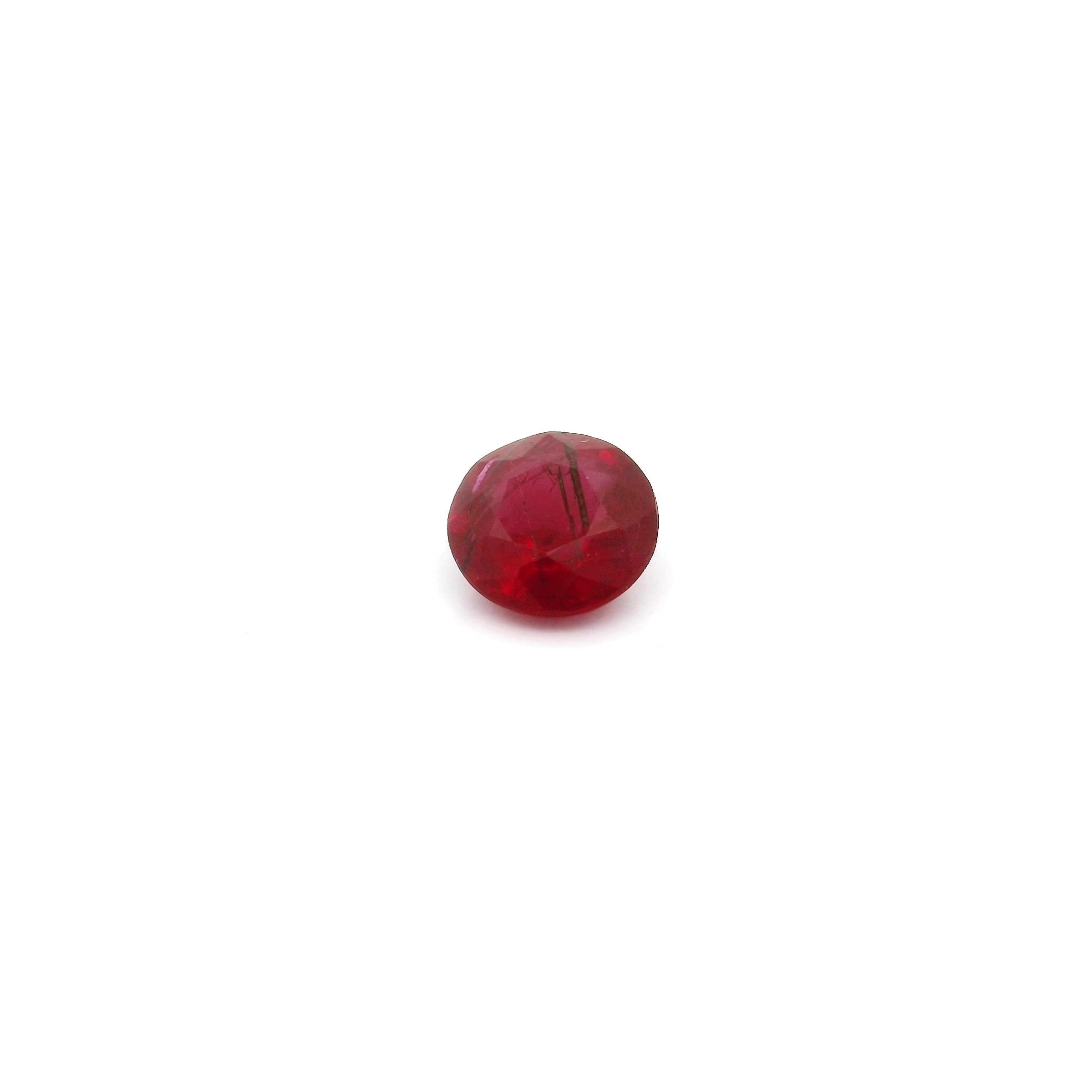 0.49 Carat Vivid Red Round Ruby