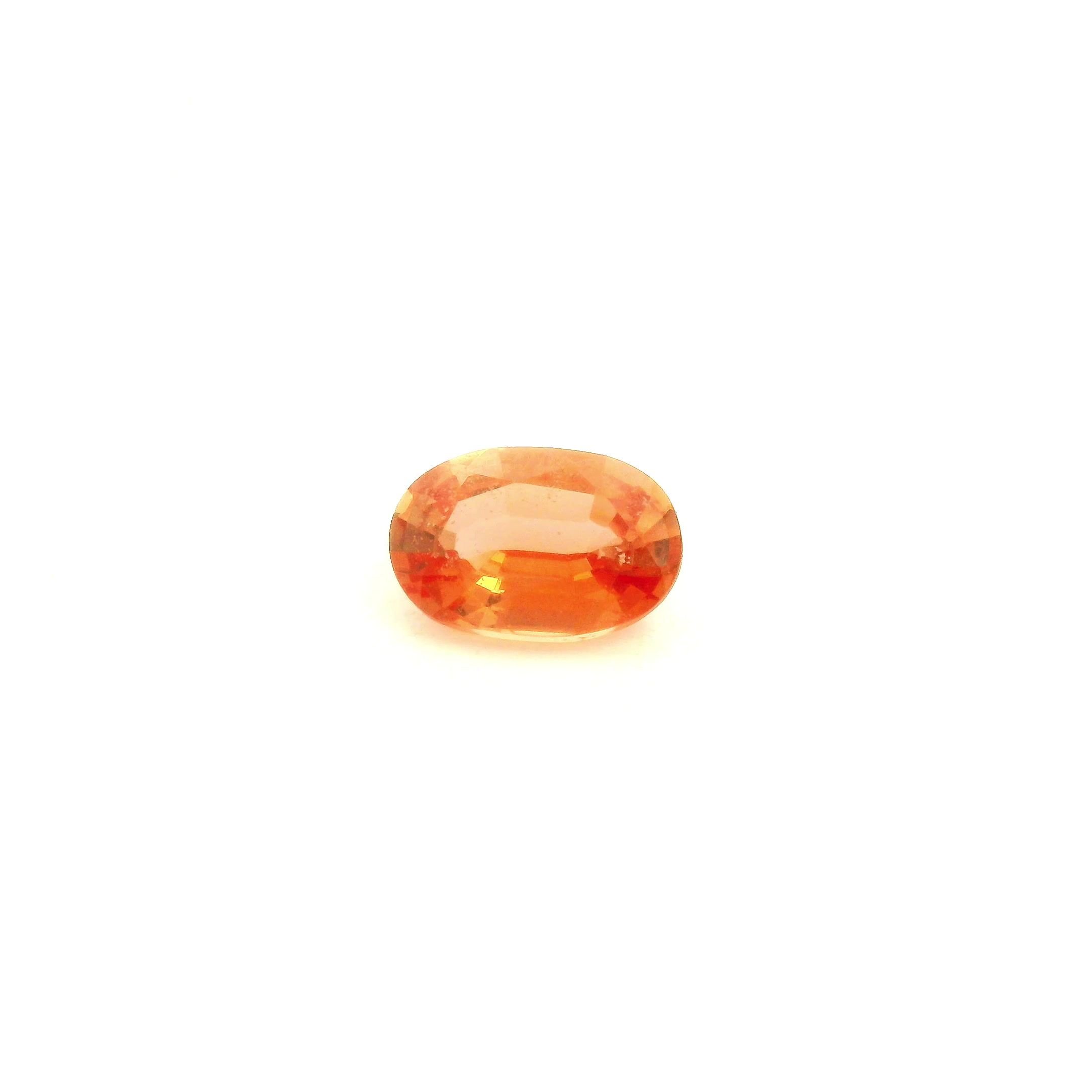 1.00 Carat Orange Oval Sapphire