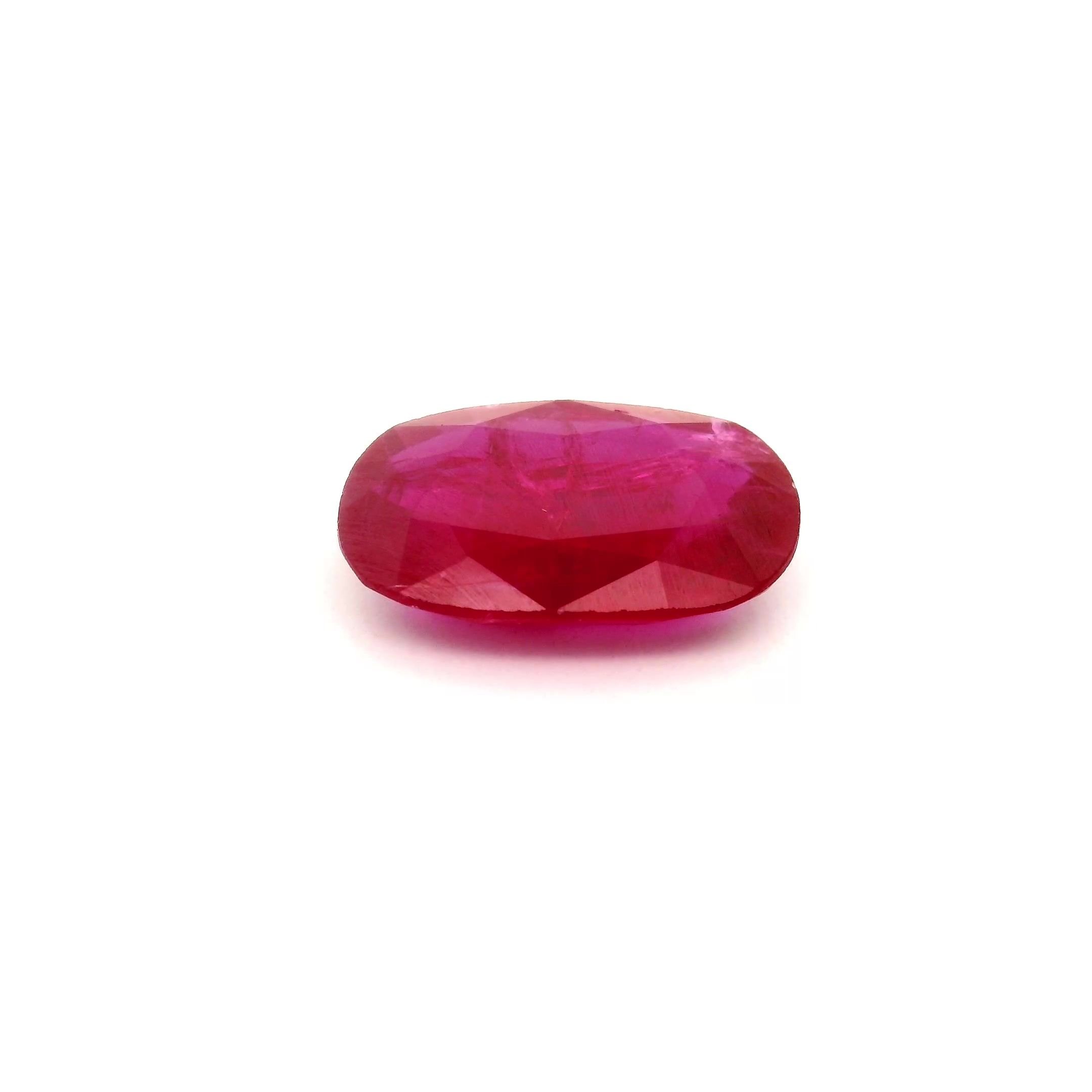 2.20 Carat Intense Red Cushion Ruby