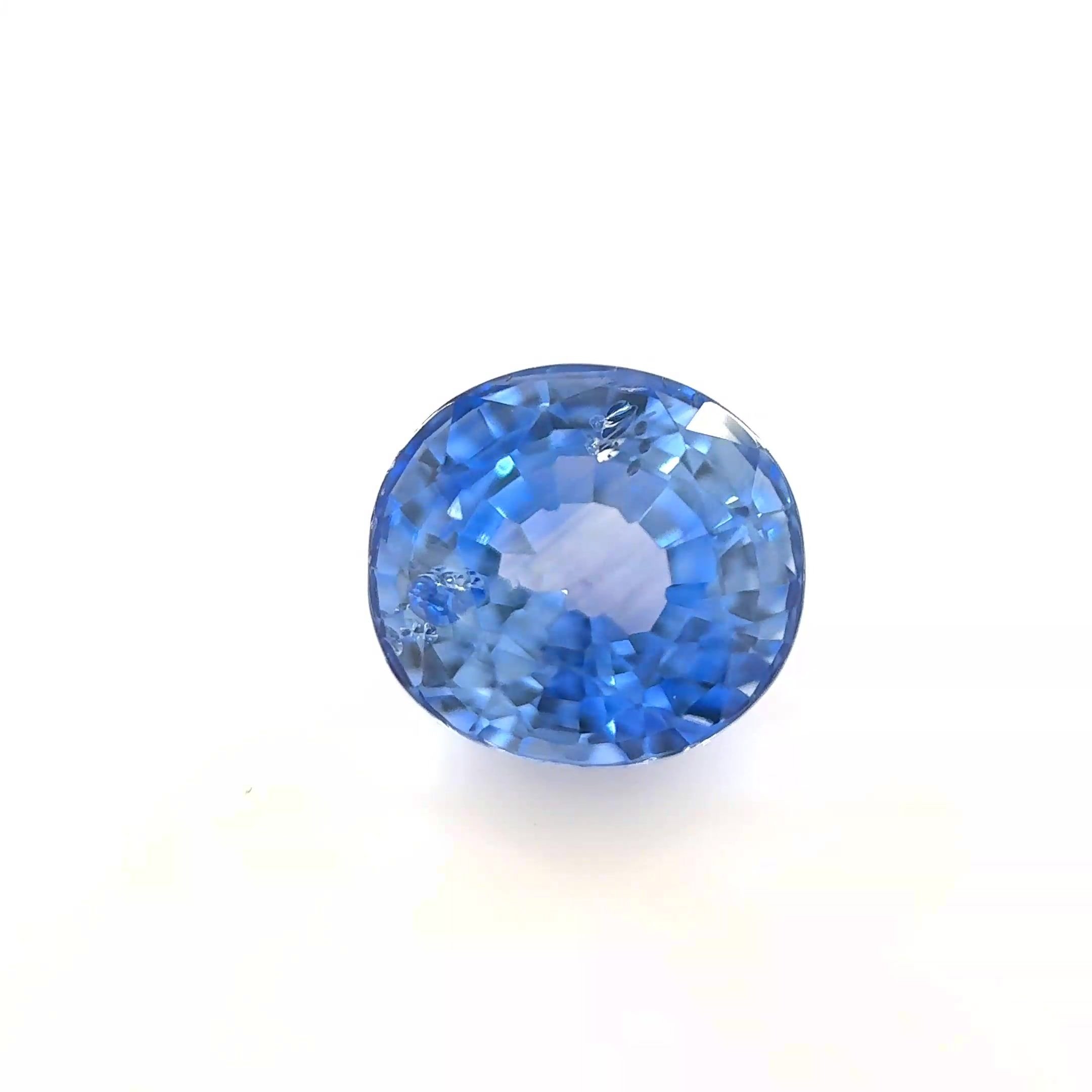 1.64 Carat Blue Cushion Sapphire