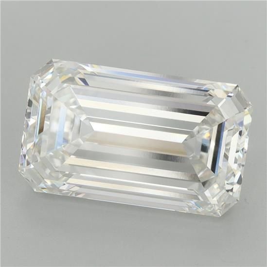 10.53ct F VVS2 Rare Carat Ideal Cut Emerald Lab Grown Diamond