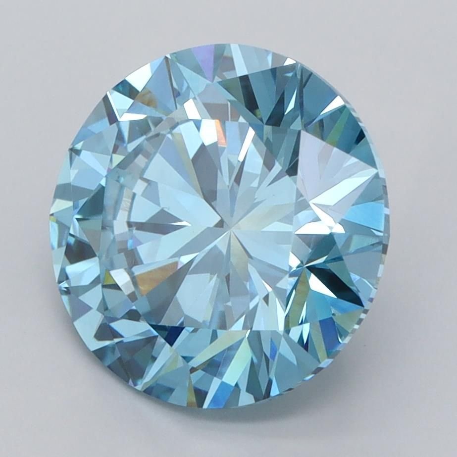 4.01 Ct. Fancy Vivid Blue Round Lab Diamond
