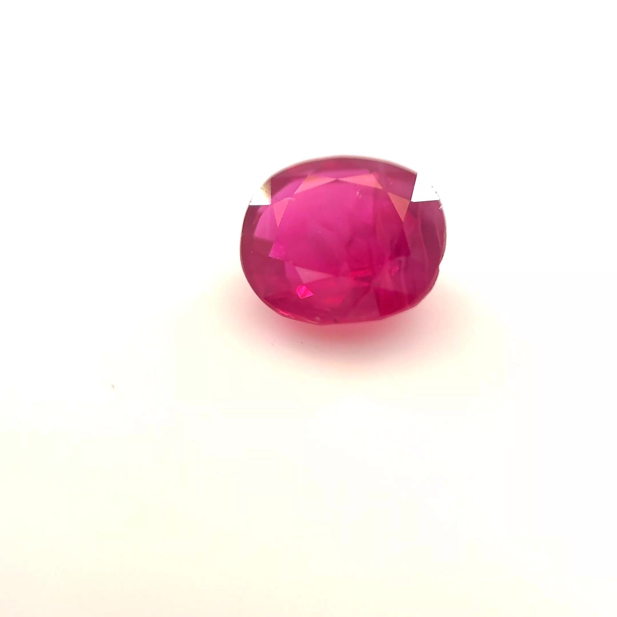 1.07 Carat Red Cushion Ruby