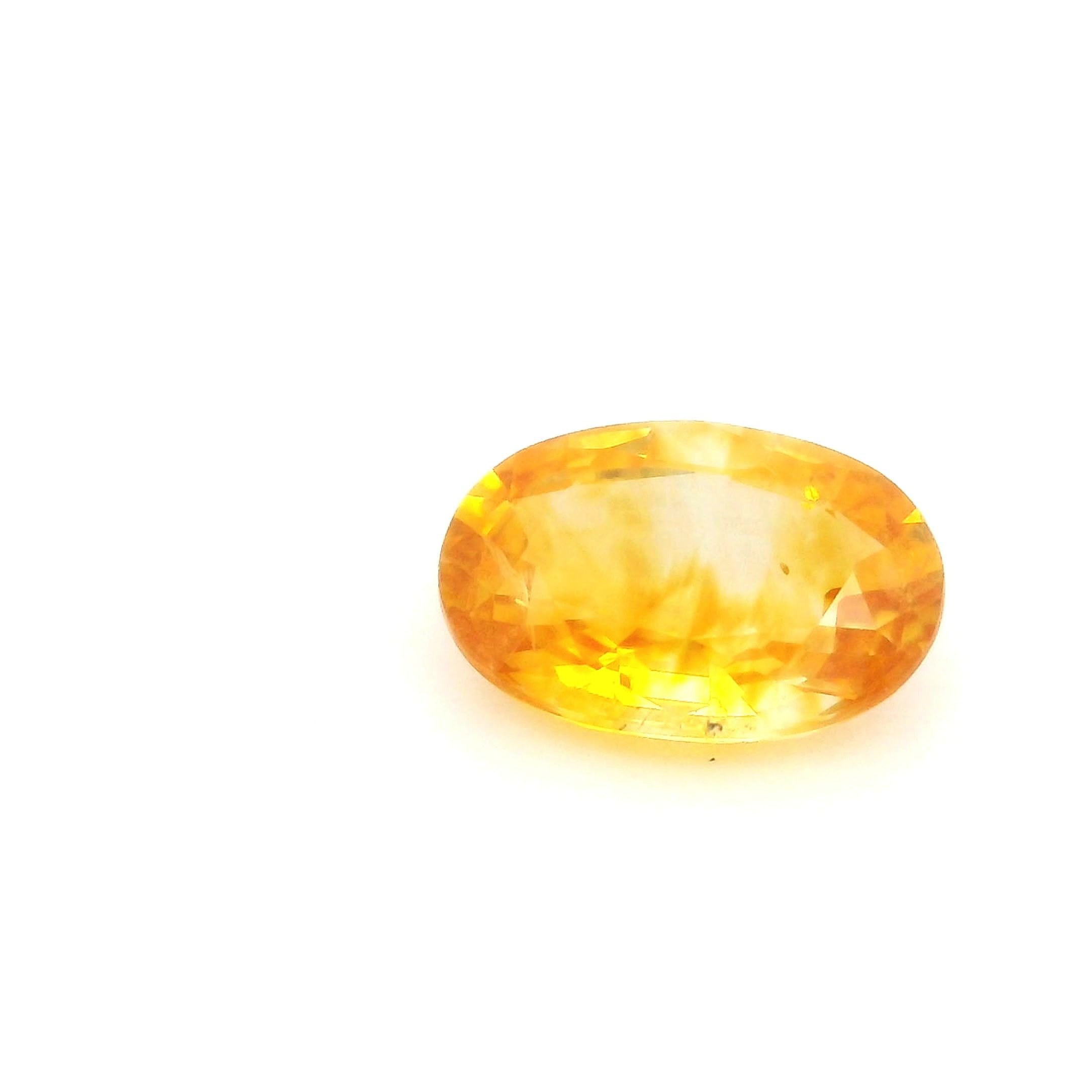 1.13 Carat Yellow Oval Sapphire