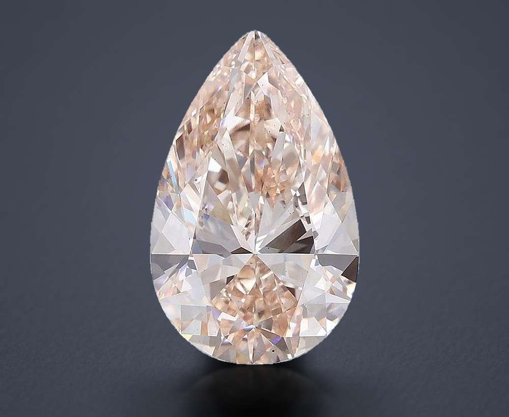 5.00 Ct. Very Light Brown Pear Lab Diamond
