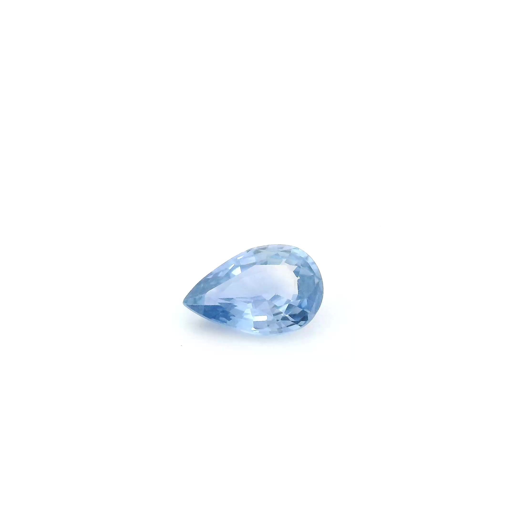 0.63 Carat Light Blue Pear Sapphire