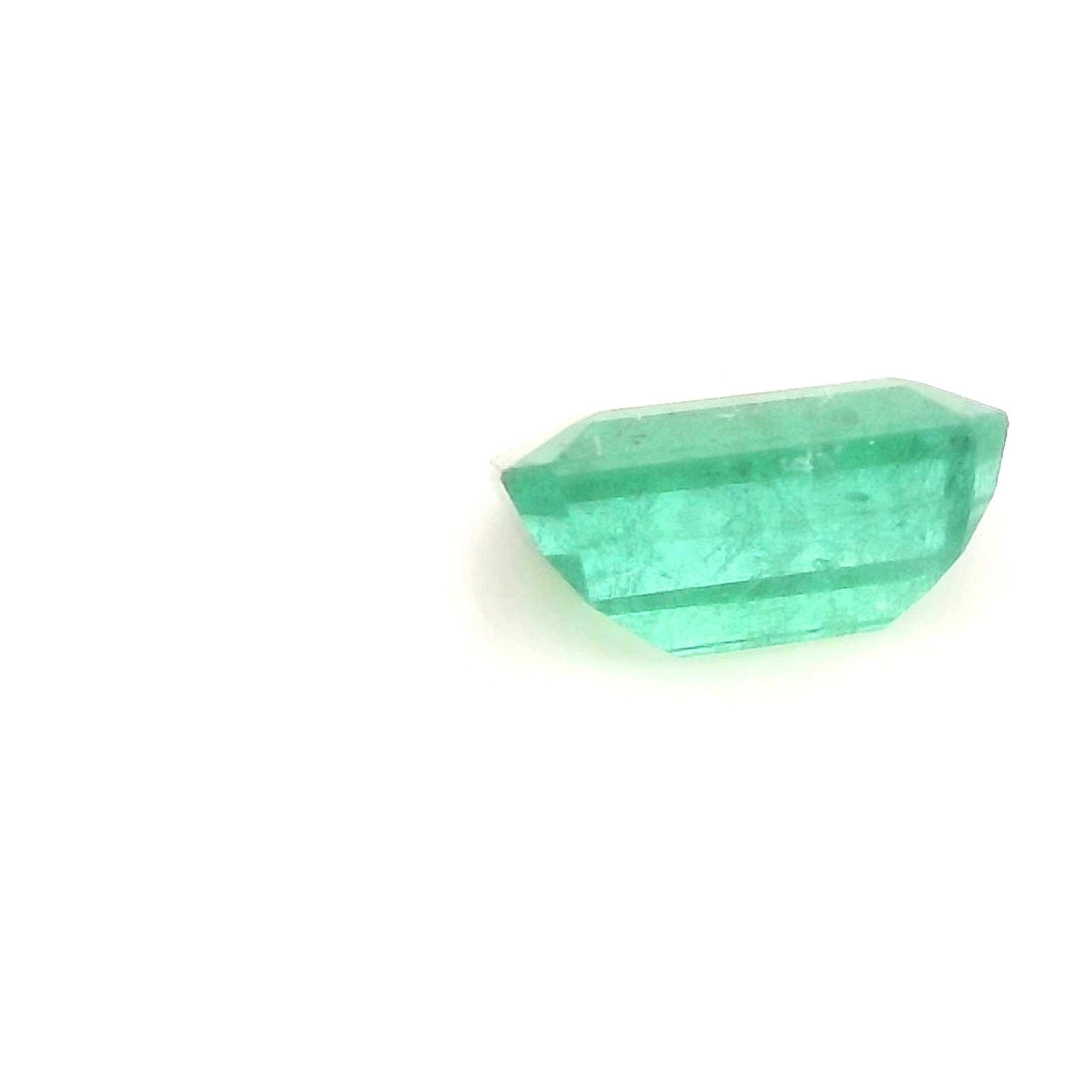 0.54 Carat Light Green Emerald-Cut Emerald