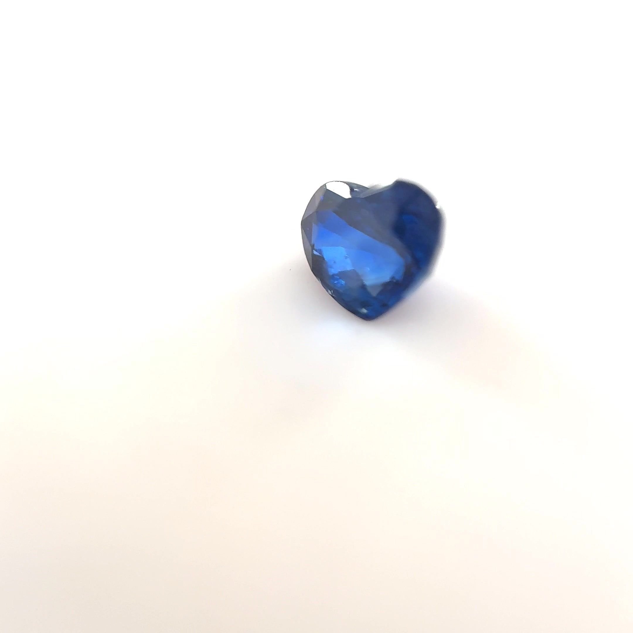 0.68 Carat Blue Heart Sapphire