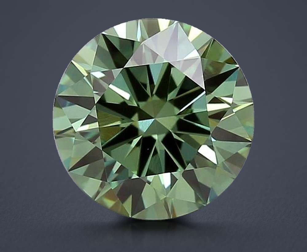 1.58 Ct. Fancy Vivid Green Round Lab Diamond
