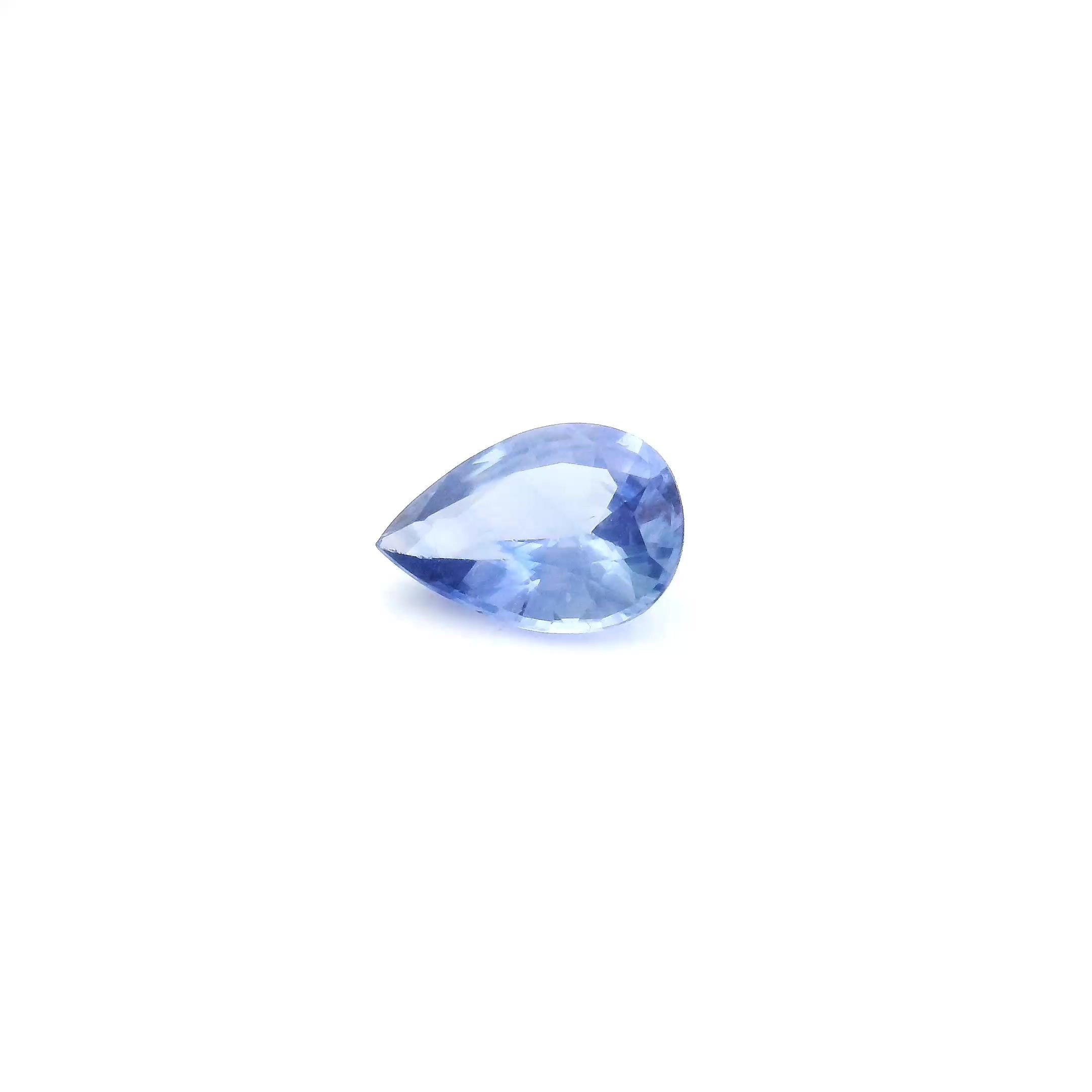 0.76 Carat Light Blue Pear Sapphire