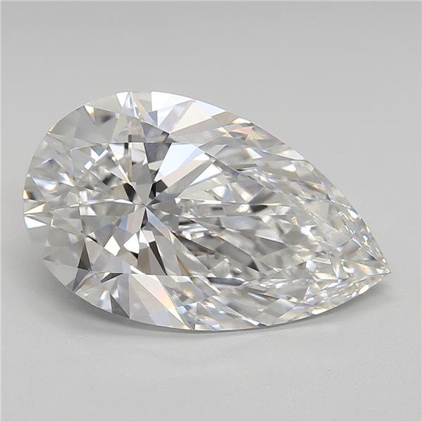 5.11ct F VS1 Rare Carat Ideal Cut Pear Lab Grown Diamond