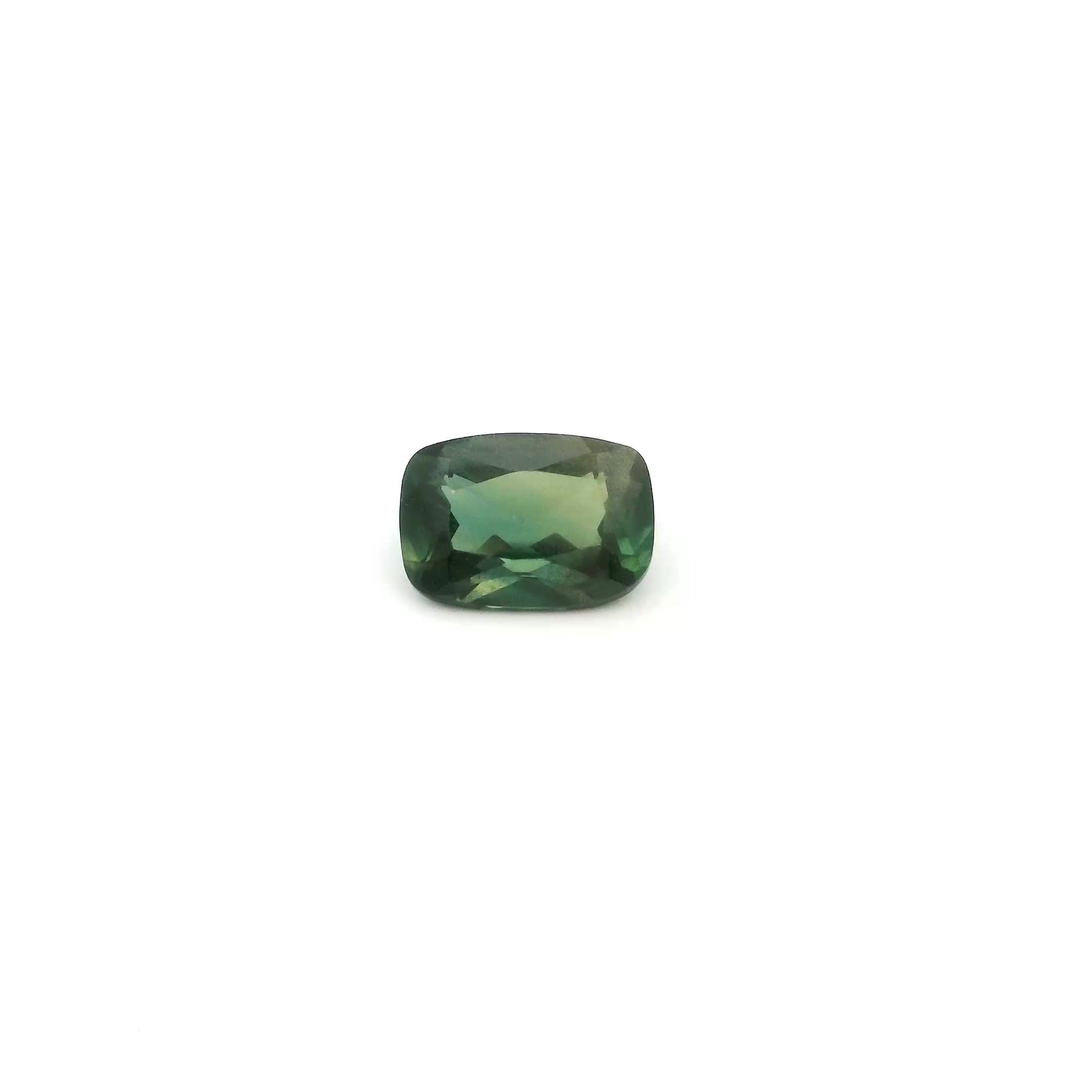 0.68 Carat Green Cushion Sapphire