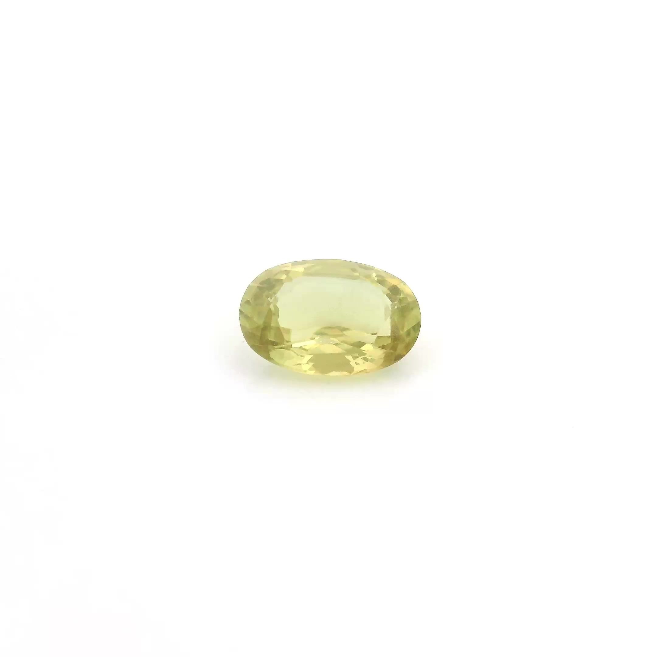 0.77 Carat Yellow Oval Sapphire