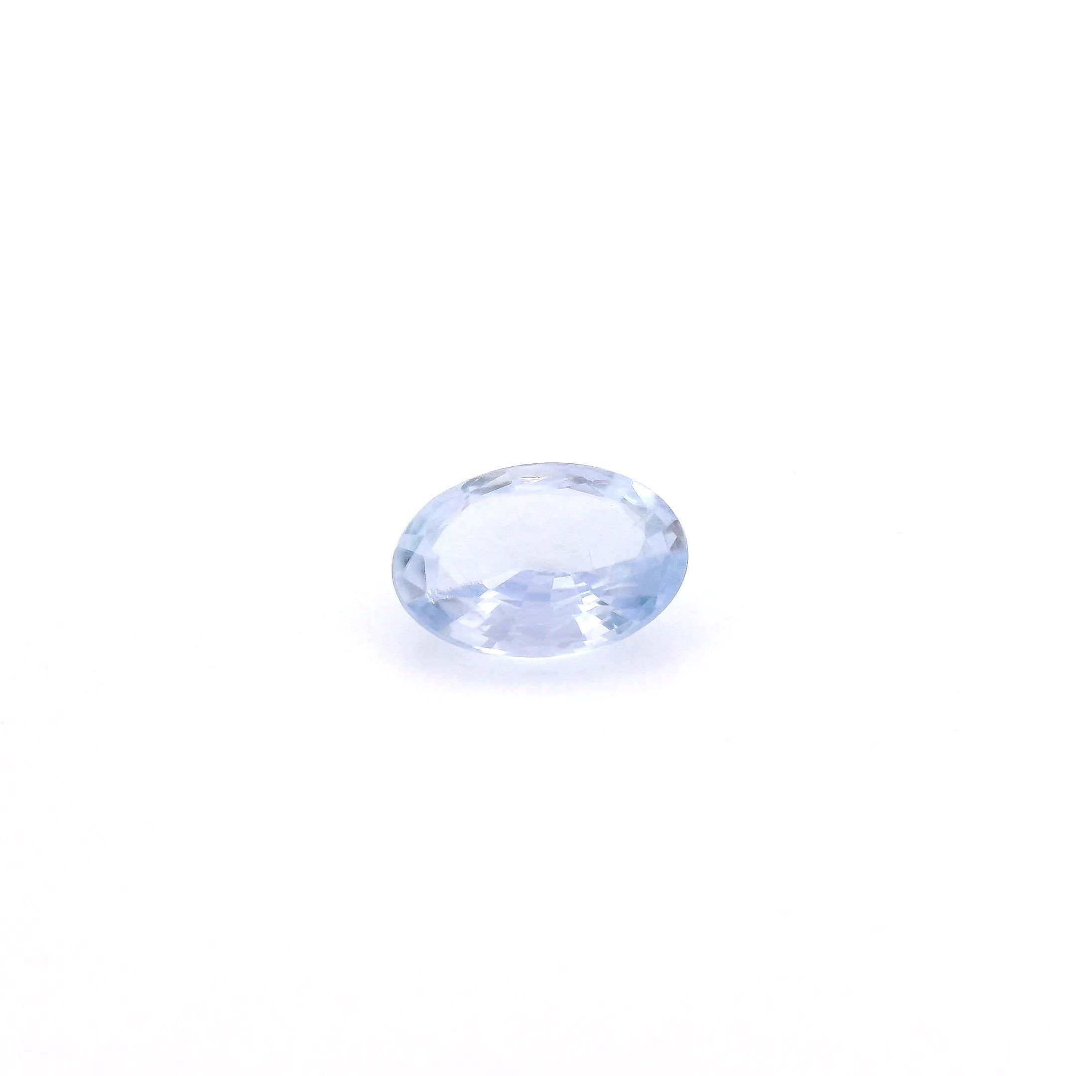 0.71 Carat Light Blue Oval Sapphire