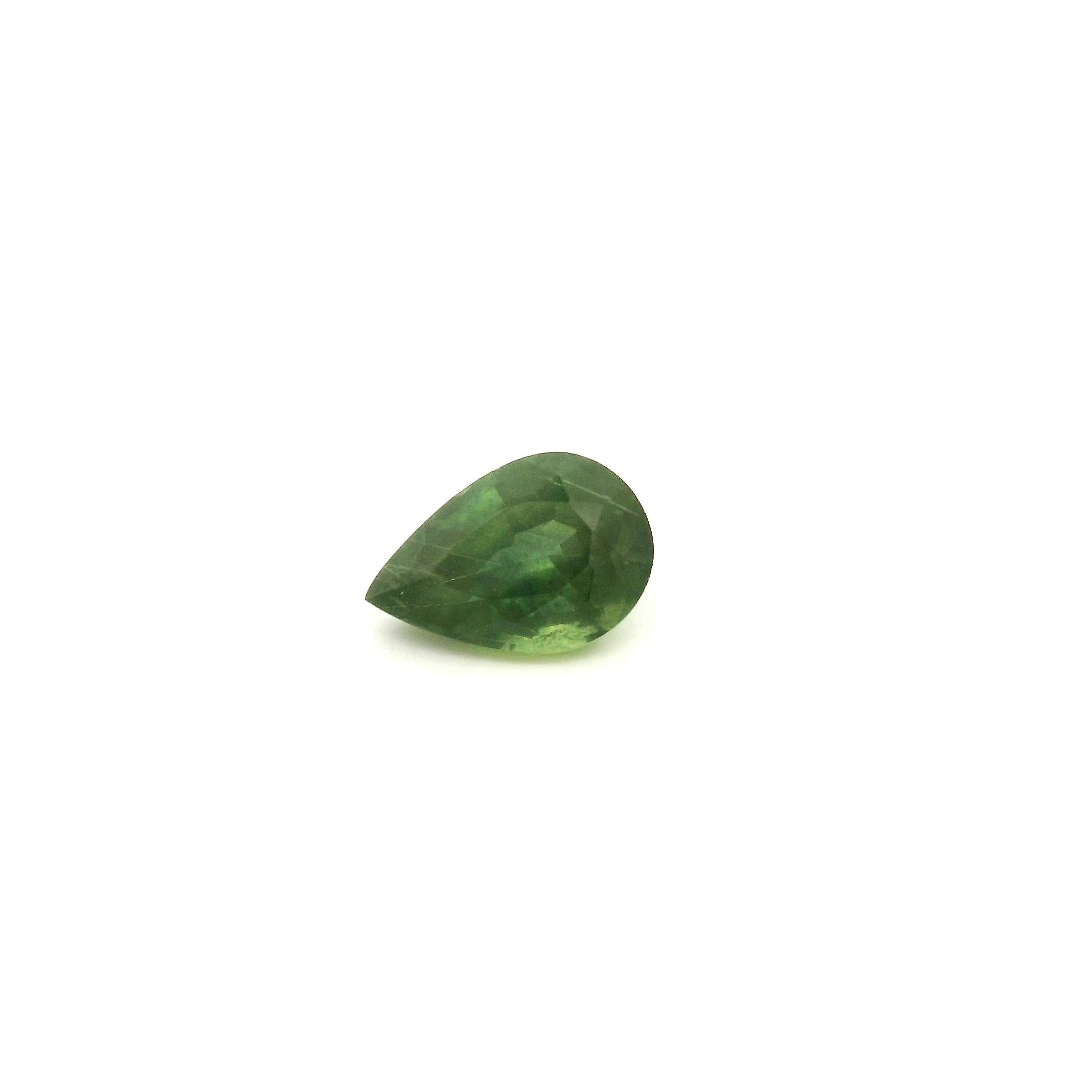 0.79 Carat Green Pear Sapphire