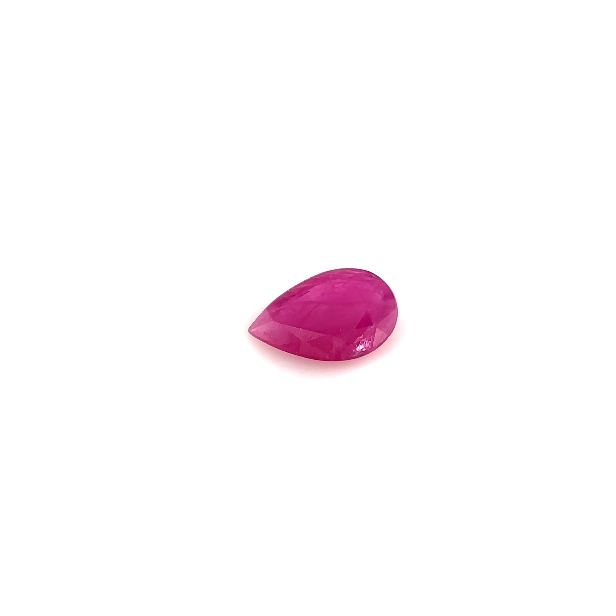 0.35 Carat Red Pear Ruby