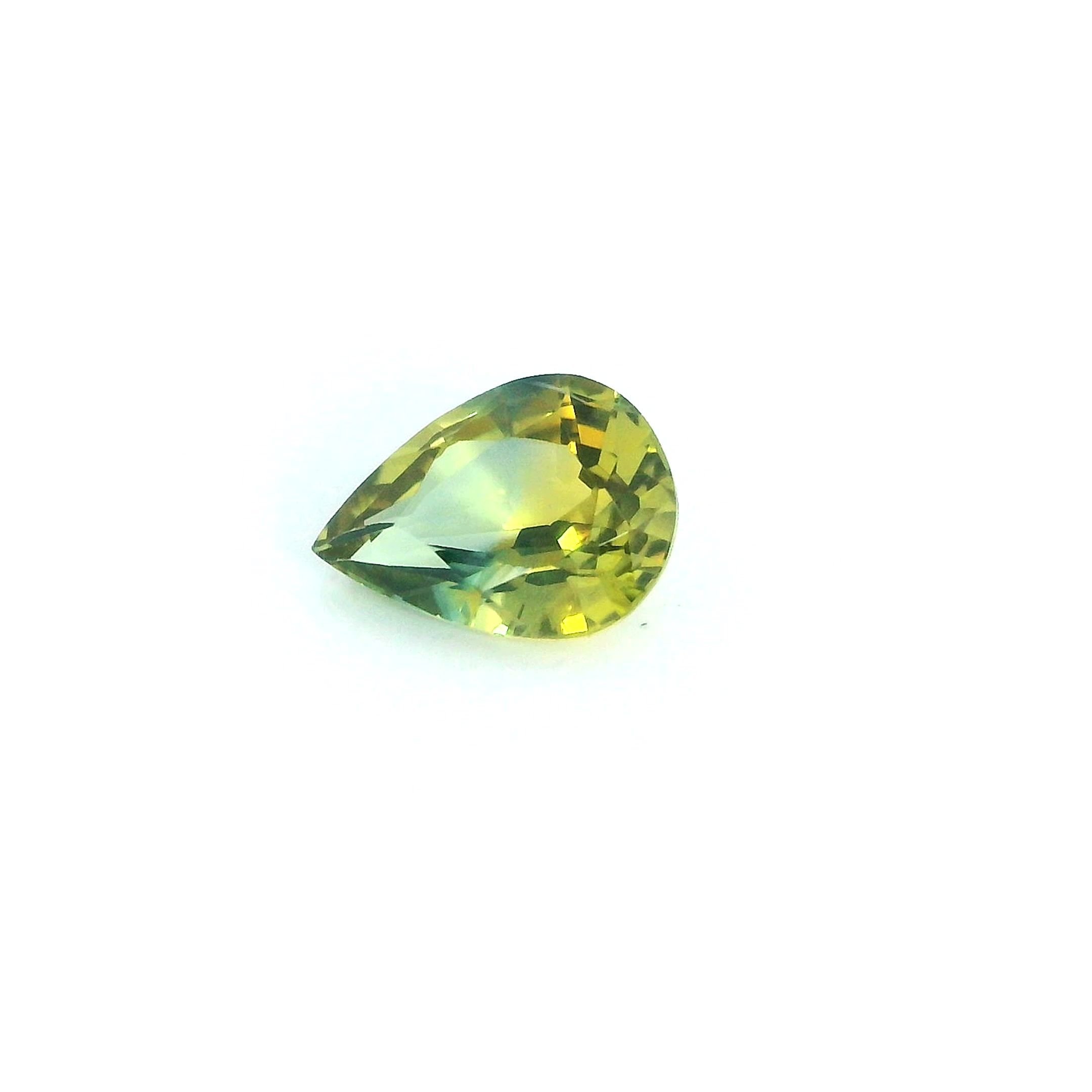 0.74 Carat Yellow Pear Sapphire