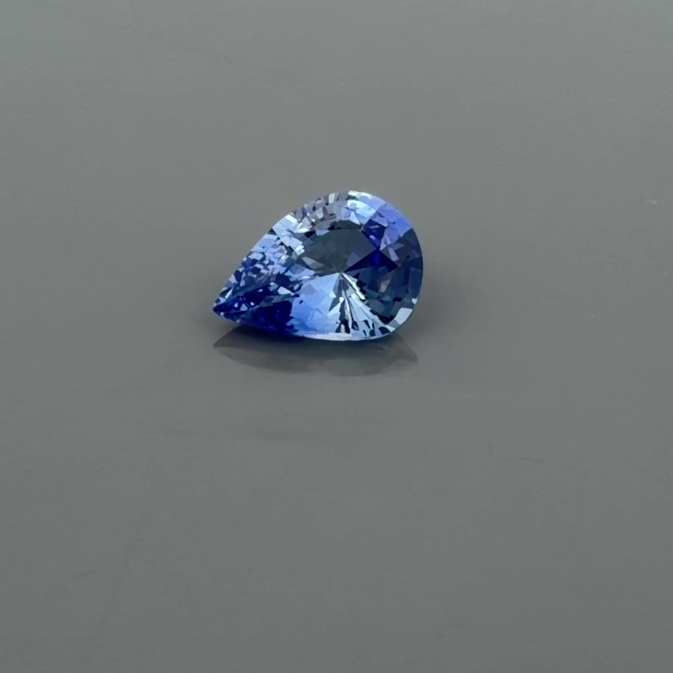 1.02 Carat Blue Pear Sapphire