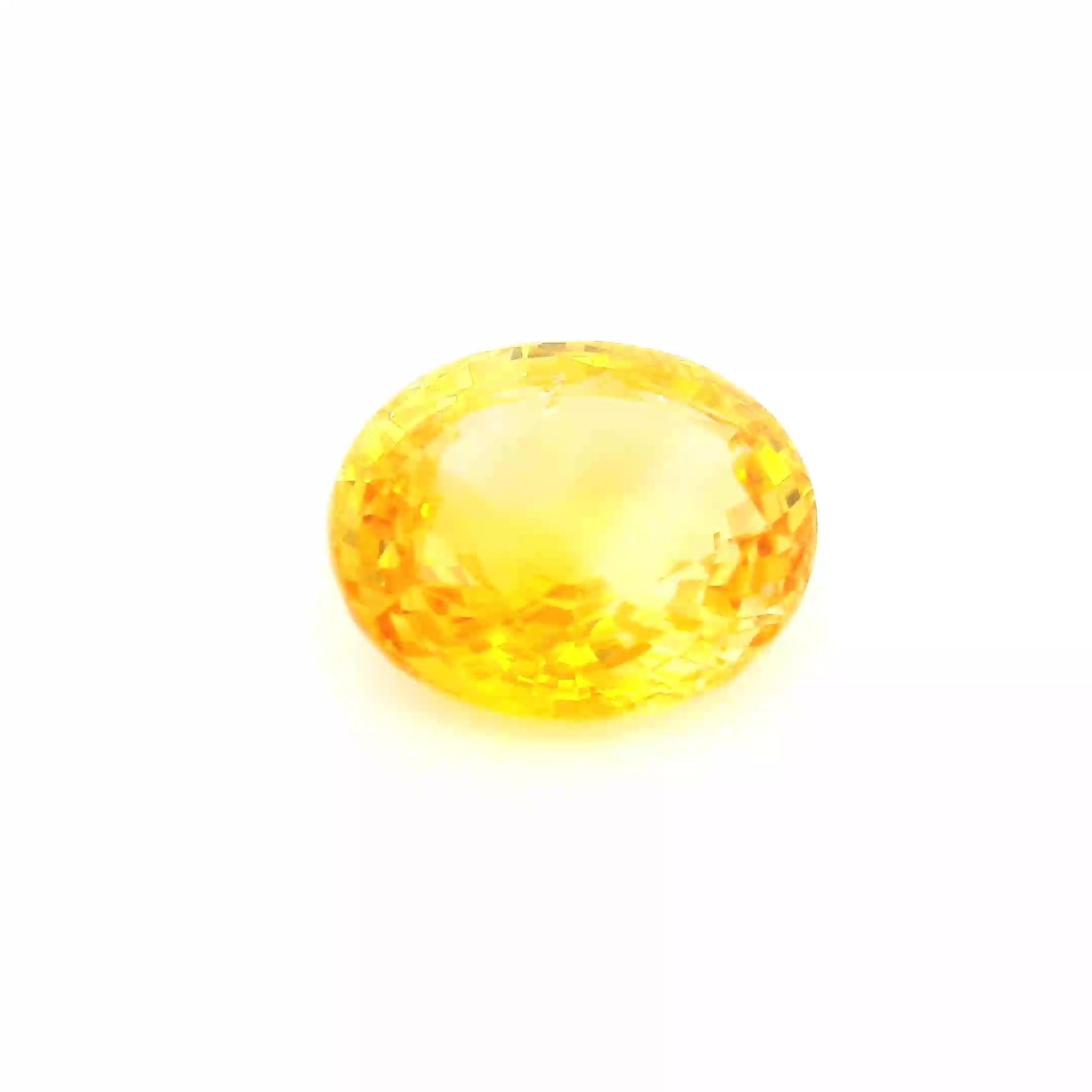 14.98 Carat Yellow Oval Sapphire