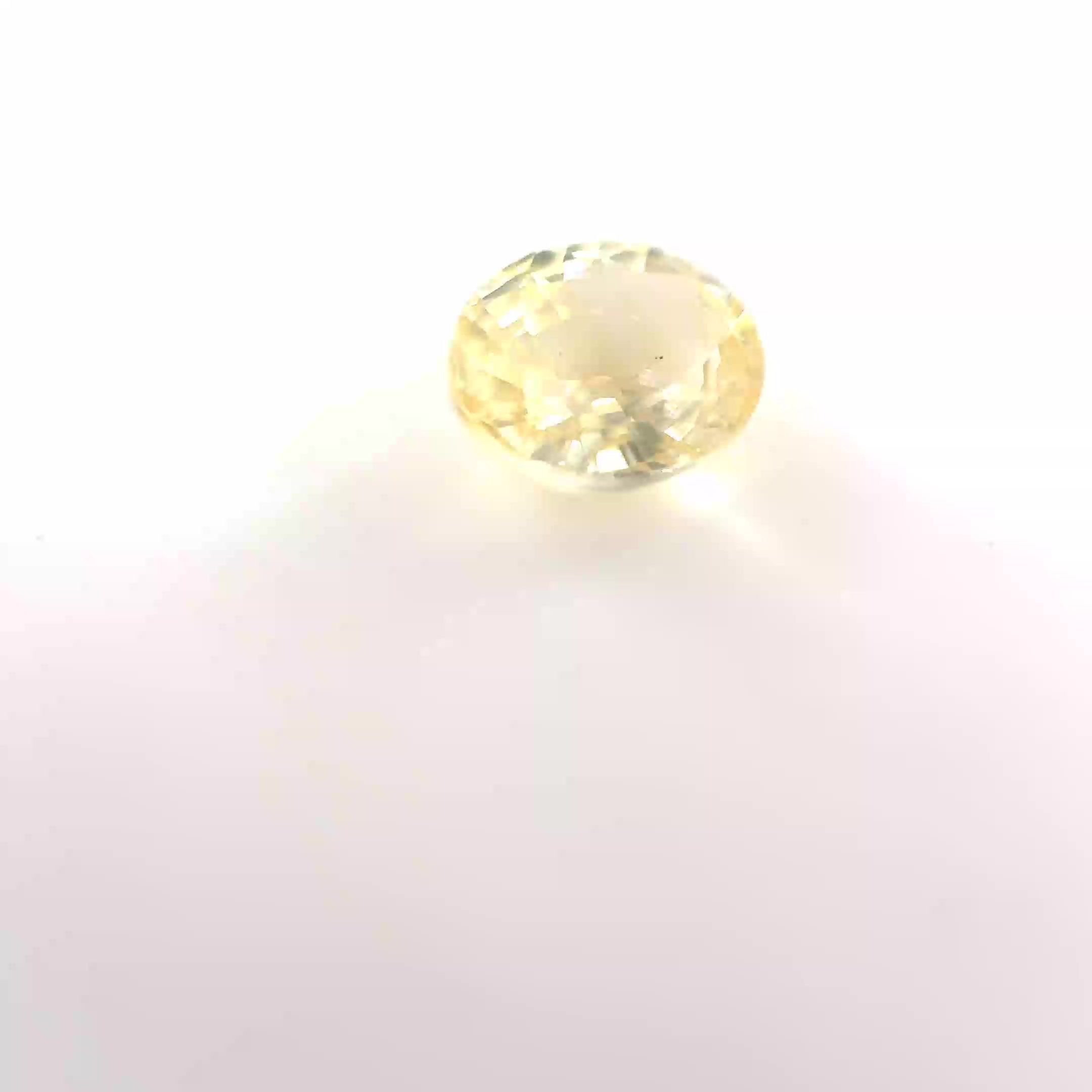 1.19 Carat Light Yellow Oval Sapphire