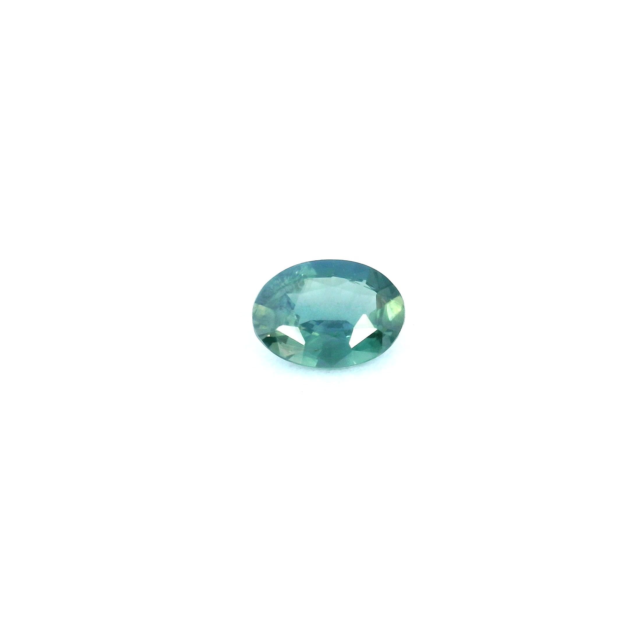0.67 Carat Green Oval Sapphire