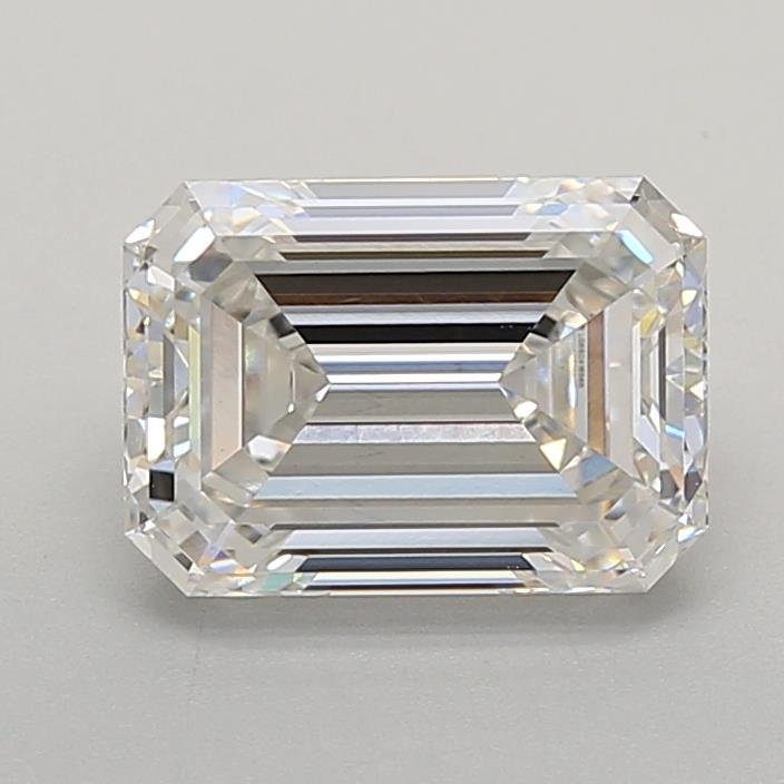 3.09ct F VVS2 Rare Carat Ideal Cut Emerald Lab Grown Diamond