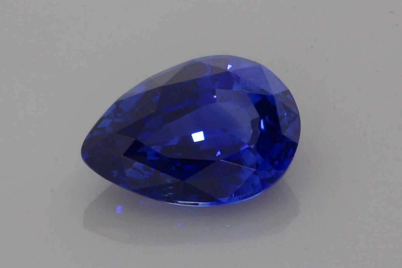 5.53 Carat Vivid Blue Pear Sapphire