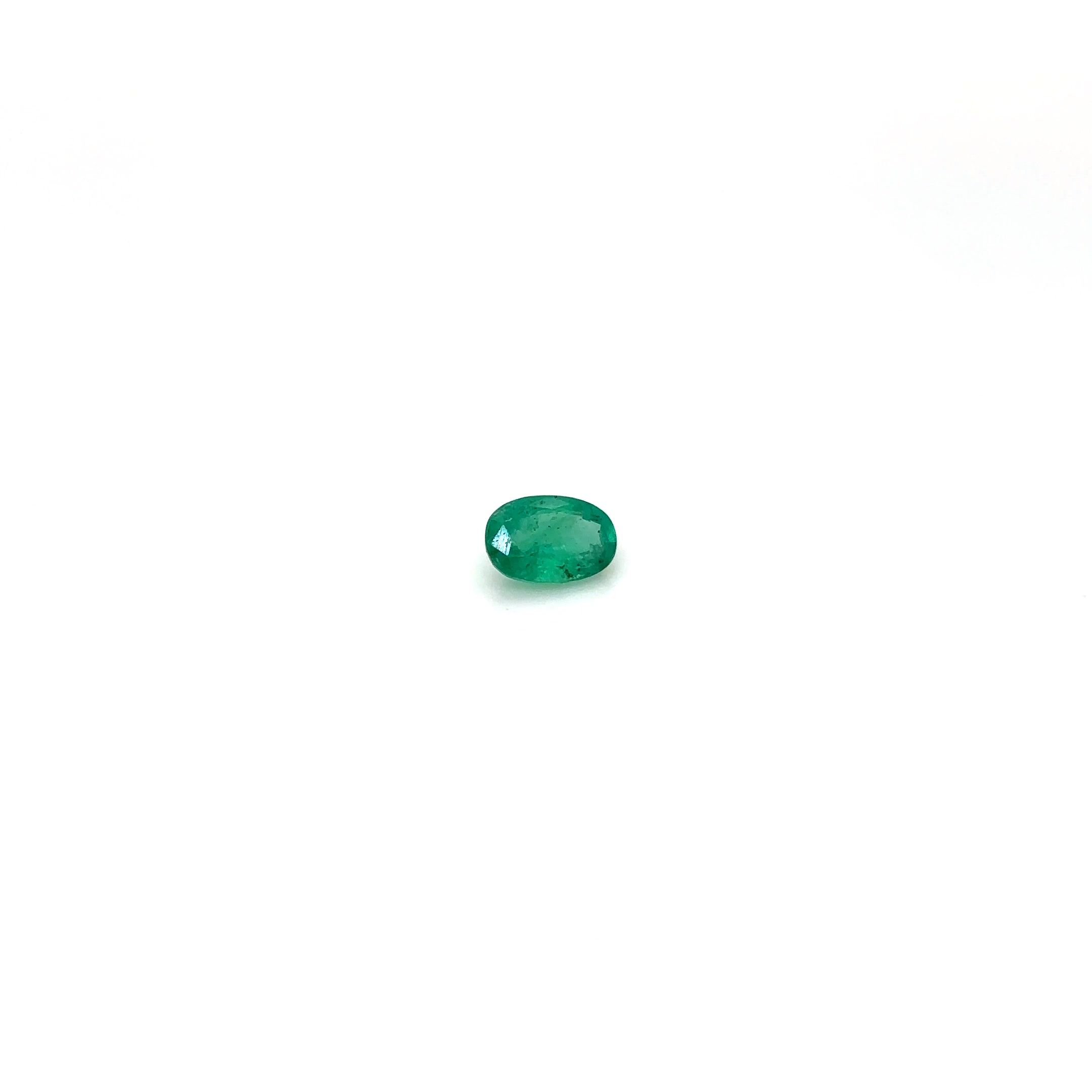 0.50 Carat Vivid Green Oval Emerald