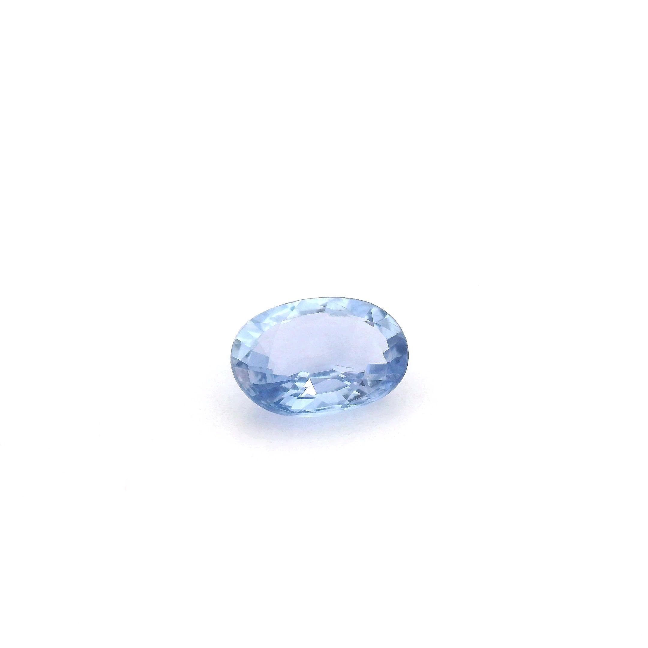 0.89 Carat Light Blue Oval Sapphire