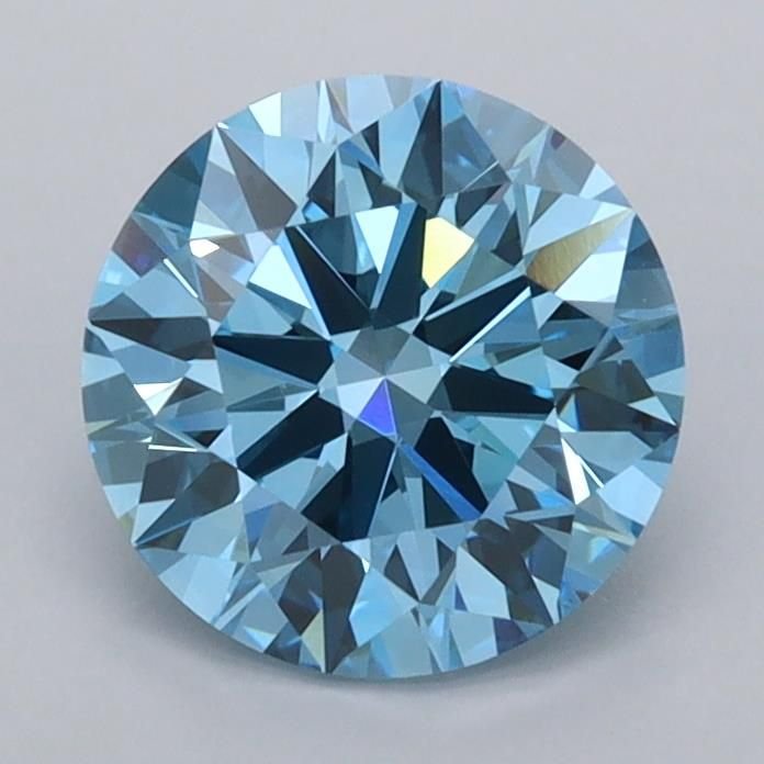 1.55 Ct. Fancy Vivid Blue Round Lab Diamond