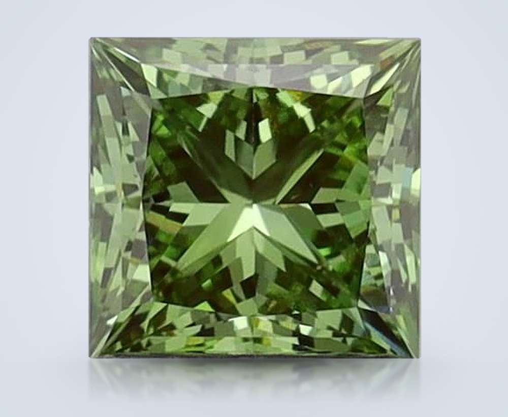 1.39 Ct. Fancy Vivid Green Princess Lab Diamond