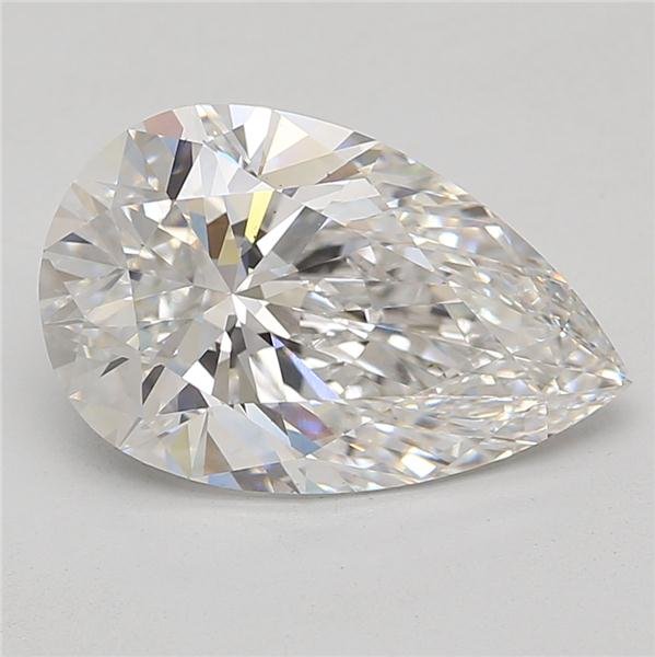 5.47ct F VS2 Rare Carat Ideal Cut Pear Lab Grown Diamond