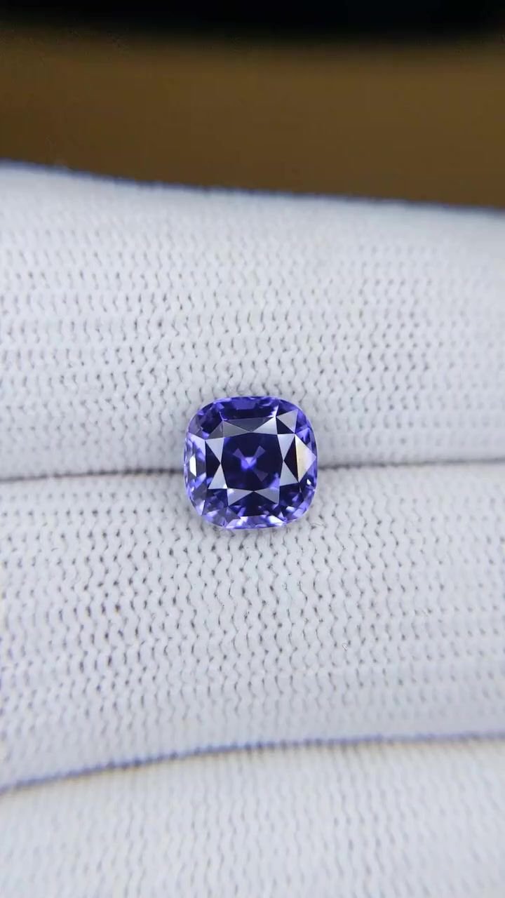 3.04 Carat Purple Cushion Sapphire